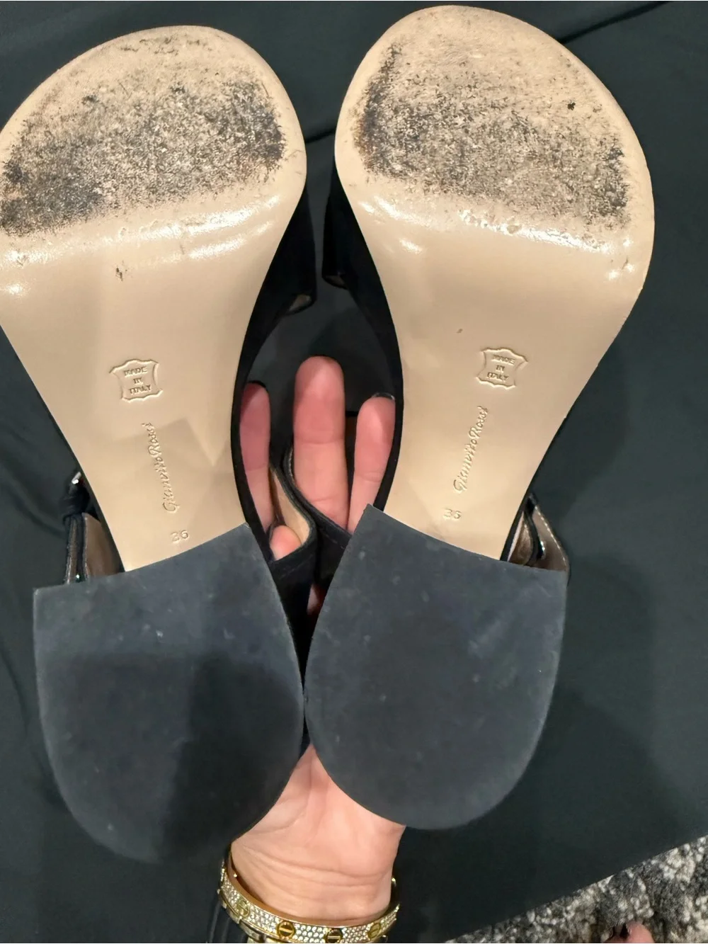 Gianvito Rossi Black Suede Platform Block Heel Sandals | EU 36 / US 6